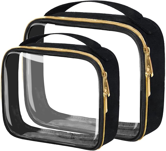 TSA Approved Travel Toiletry Bag, 2 Pack Clear Makeup Bags by FAYORORY