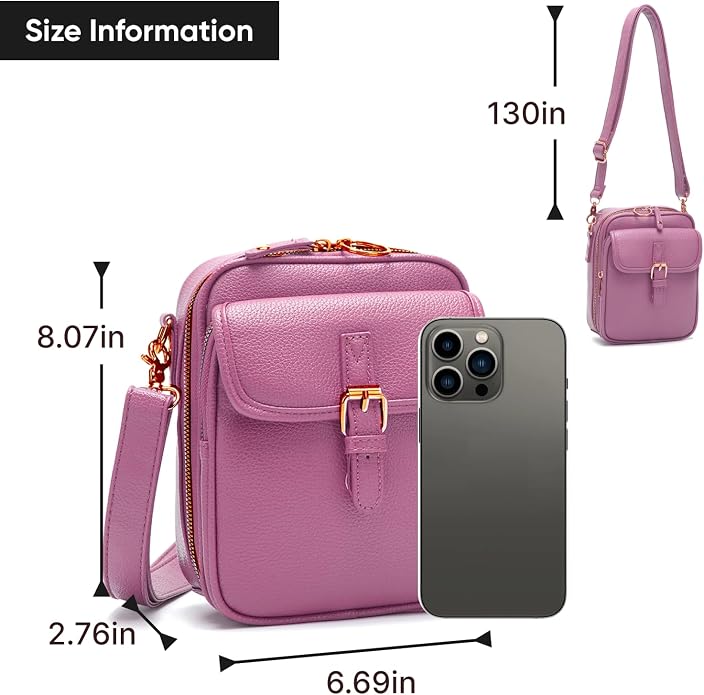 1060 Leather Crossbody Bags for Women Anti-Theft Vegan Purse - Image 5