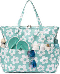 LEDAOU Large Beach Tote Bag Women Waterproof Sandproof Zipper Beach Tote Bag by LEDAOU