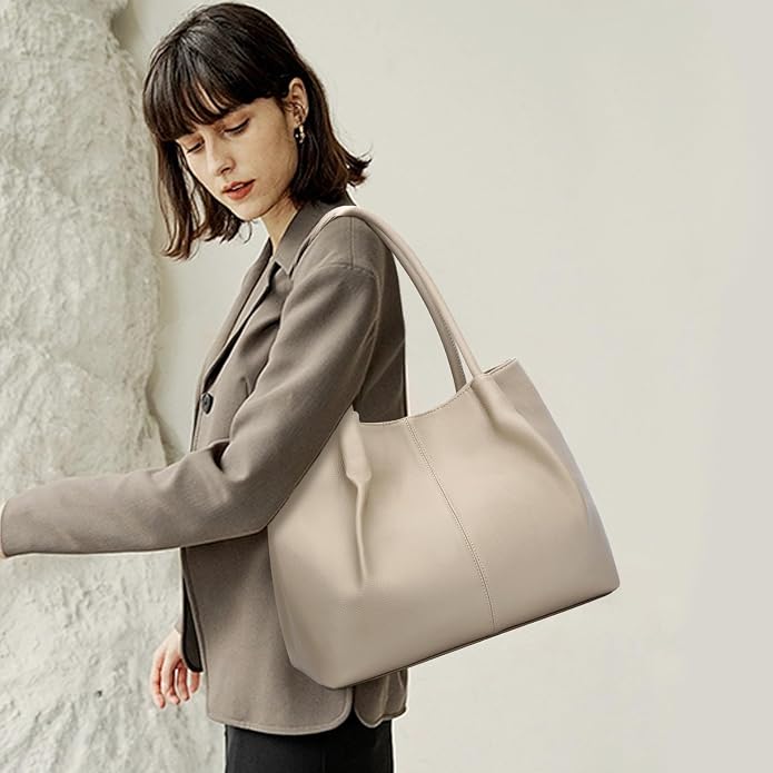 KKXIU Tote Bag for Women Vegan Leather Shoulder Purse Large Capacity Travel Bag - Image 3