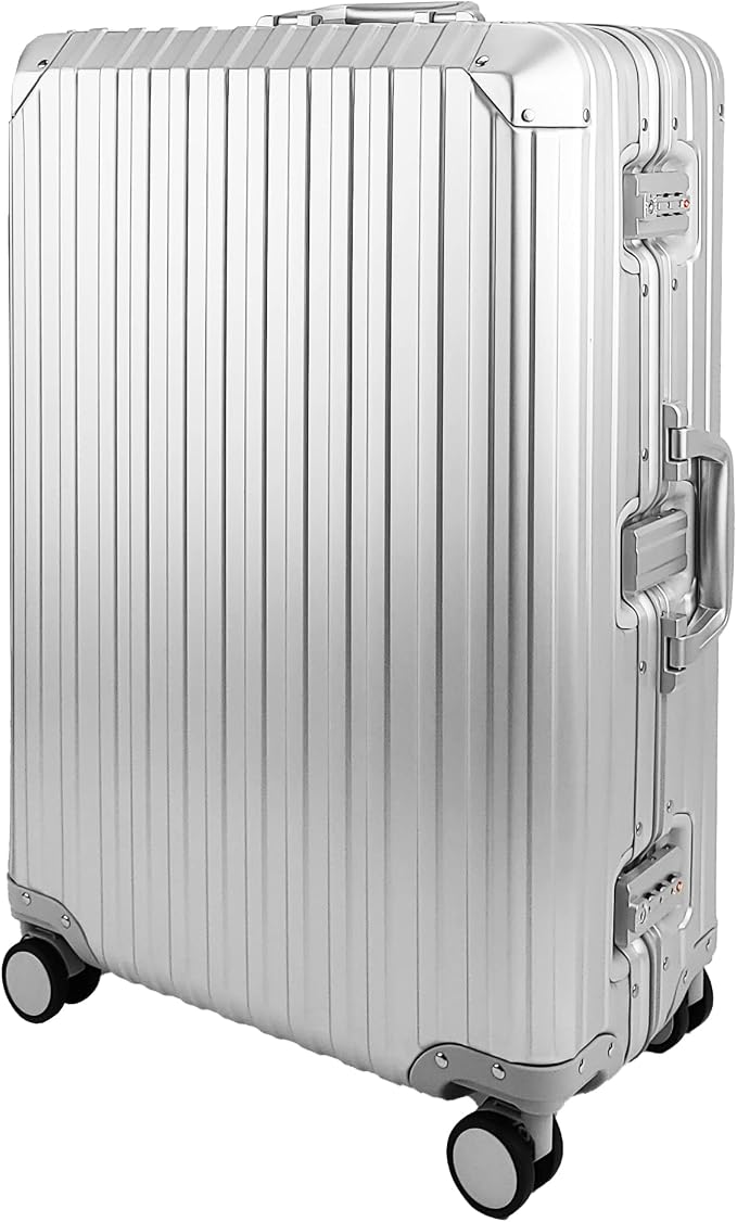 All Aluminum Luggage Suitcase 3 Sizes TSA Lock Carry On Silver - Image 3