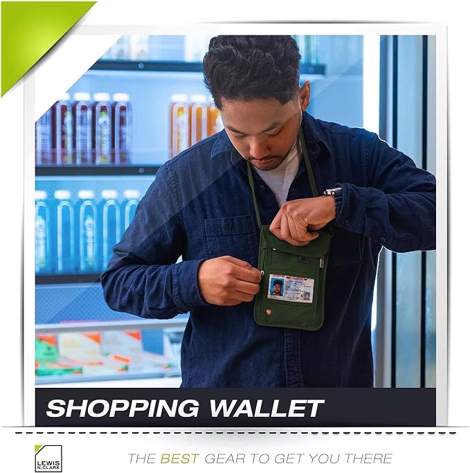 Lewis N. Clark Men's RFID Blocking Stash Wallet, Travel Neck Pouch Passport - Image 6