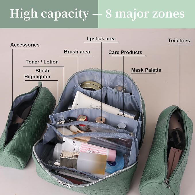 BOYATU Travel Makeup Bags for Women: Large Cosmetic Bag Waterproof - Image 3