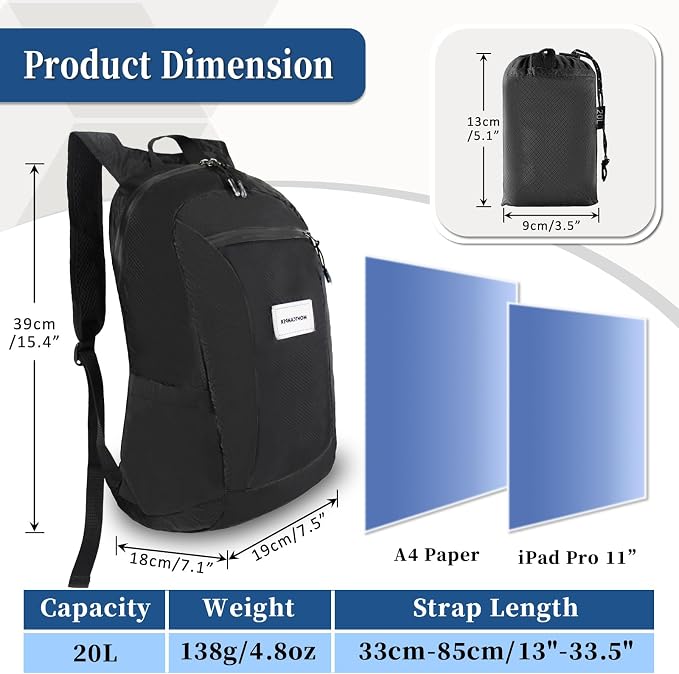 Hiking Daypack - Lightweight & Water-Resistant Portable Backpack - Image 7