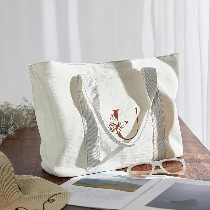 AW BRIDAL Monogram Canvas Tote Bag - Image 5