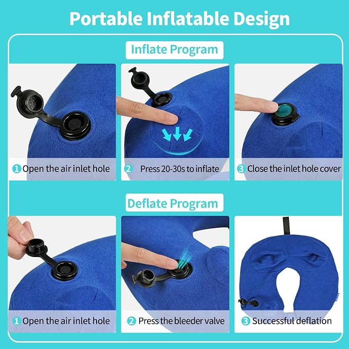 2 Pack Inflatable Travel Neck Pillows - Image 5