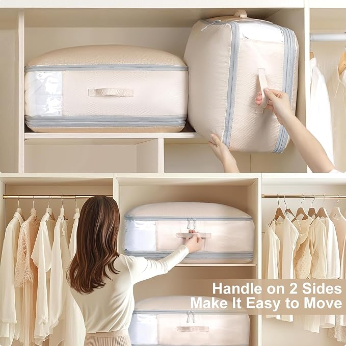 DIMJ Comforter Storage Bag - 110L Large Capacity Ultra Space Saving Self - Image 7