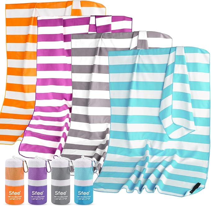 Sfee 2 in 1 Microfiber Beach Towel, Quick Dry Towel Camping Towel Travel Towel by Sfee