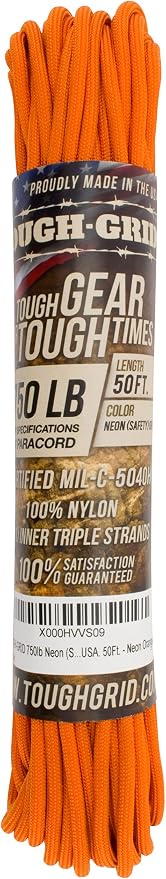 TOUGH-GRID 750 Paracord Rope Nylon Parachute Cord, Made in USA Survival Kit - Image 4