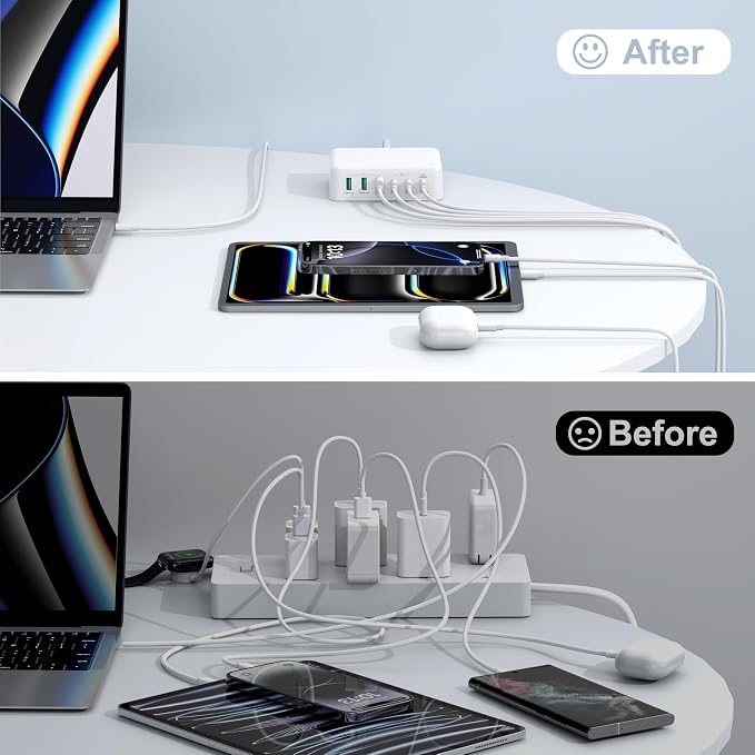 USB C Fast Charger Block, 150W 6 Port Desktop PD GaN Fast Charger Charging - Image 6