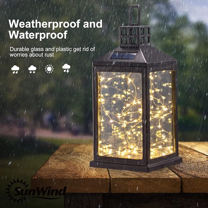 Solar Lantern Lights Outdoor SUNWIND Waterproof Solar Table Lamp Hanging - Image 2