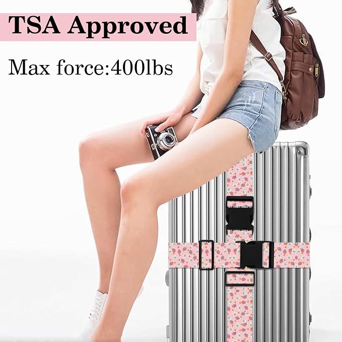 Strawberry Luggage Straps for Suitcases TSA Approved, Luggage Identifiers for - Image 5