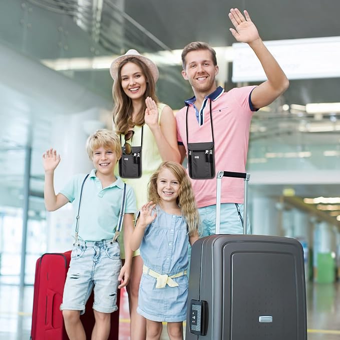 Travel Pouch Neck Wallet Family Passport Holder Organizer Case - Image 7