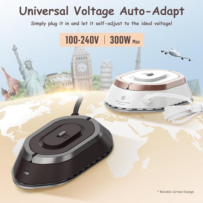 Newbealer Travel Iron with Global Voltage, 100-240V Mini Dry Iron - Image 3