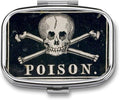 Metal 2 Compartment Pill Organizer Travel Friendly Portable Compact Pill Box by Choosetheproductsyoulike