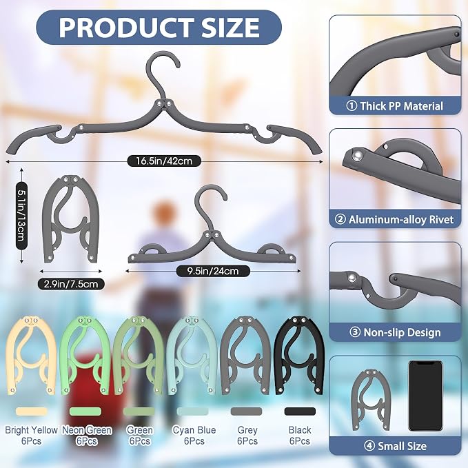 36 Pcs Travel Hangers Portable Foldable Travel Hanger Organizer, Plastic Cruise - Image 2