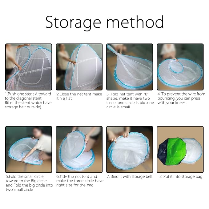 AMMER Pop-Up Mosquito Net Tent for Beds Portable Folding Design - Image 7