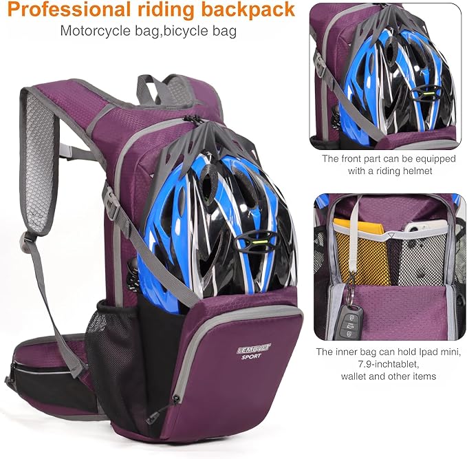 Hiking Daypack Waterproof Biking Backpack 15L Lightweight Durable Backpack - Image 3