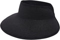 Joywant Womens Sun Visor Hats, Packable Wide Brim Ponytail Beach Hat Straw by Joywant