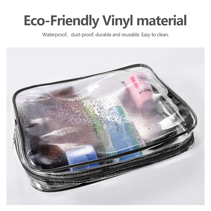 6Pcs Crystal Clear PVC Travel Toiletry Bag Kit - Image 2