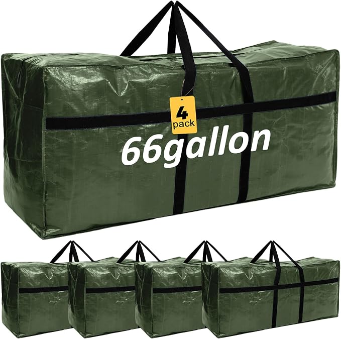 4 Pcs 66 Gallon Large Moving Bags by Clysee