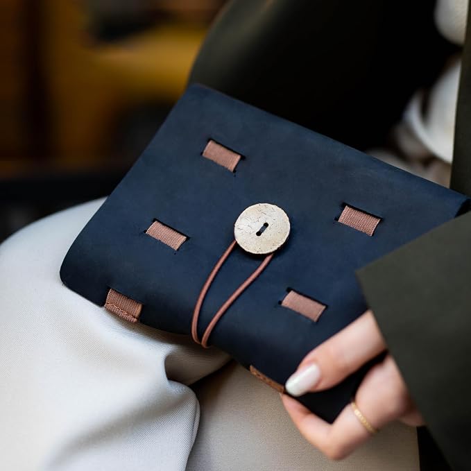 HARDISTON Custom Genuine Leather Electronic Cable Organizer Bag Handmade Travel - Image 9