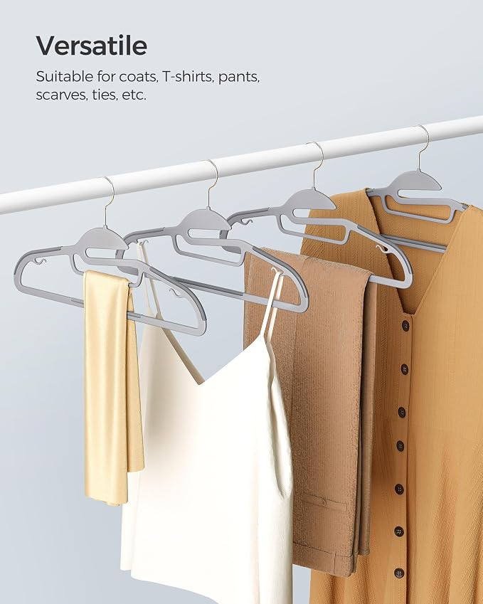 SONGMICS 30 Pack Coat Hangers, Heavy-Duty Plastic Suit Hangers, S-Shaped Opening - Image 7