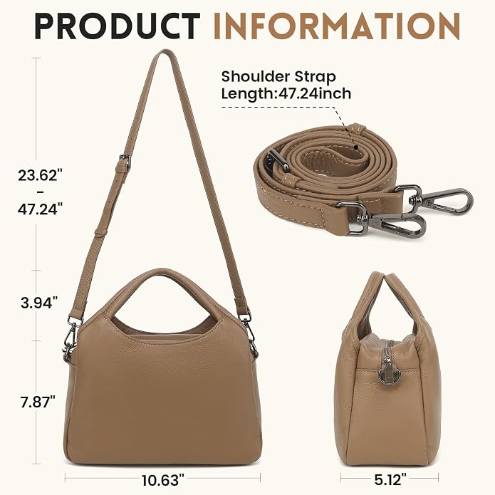 KOGTLA Genuine Leather Purses for Women, Crossbody Shoulder Bags - Image 5