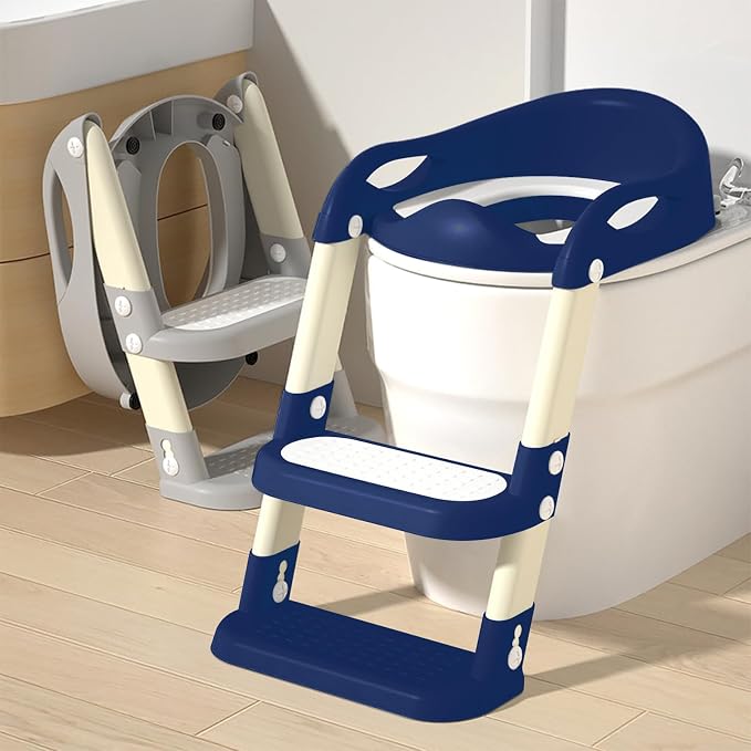 Potty Training Seat with Step Stool Ladder, Adjustable Foldable Potty Seat - Image 7