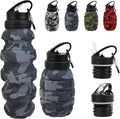 Collapsible Travel Water Bottle18oz, Reuseable Silicone Foldable Water Bottles by KUNHANG