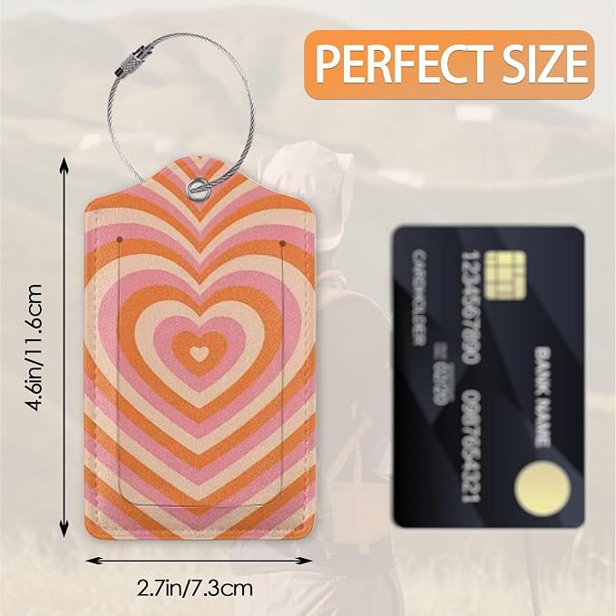 Retro Heart 70s 80s Luggage Tags Bag Tag - Image 2