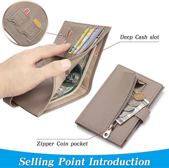 Passport Holder for Travel Women RFID Blocking Genuine Leather Passport Wallet - Image 3