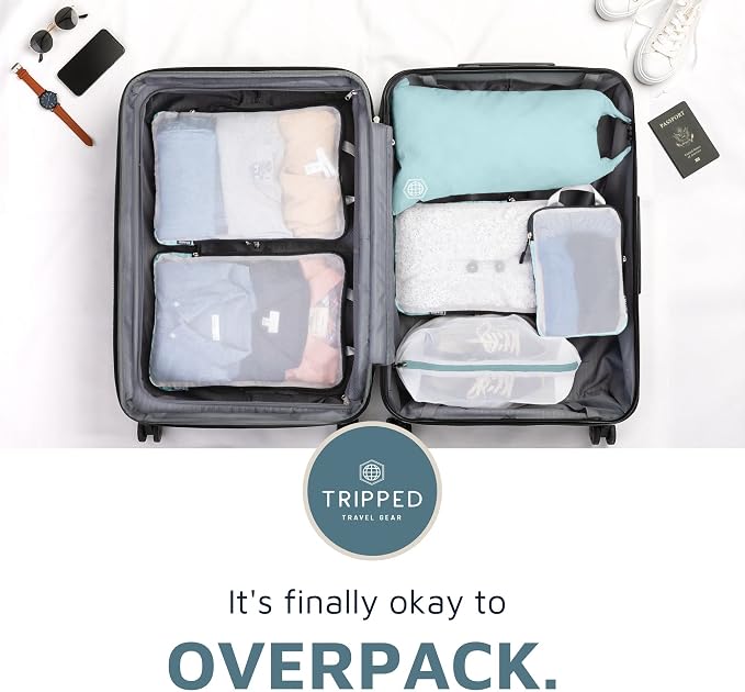 Large Packing Cube Set with See Through Mesh- Compression Packing Cubes Travel - Image 7