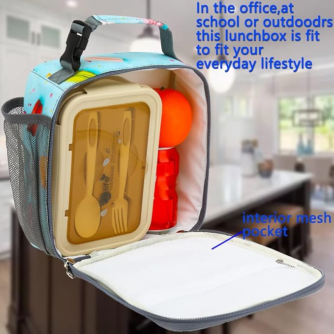 FlowFly Kids Lunch box Insulated Soft Bag Mini Cooler Back to School Thermal - Image 2