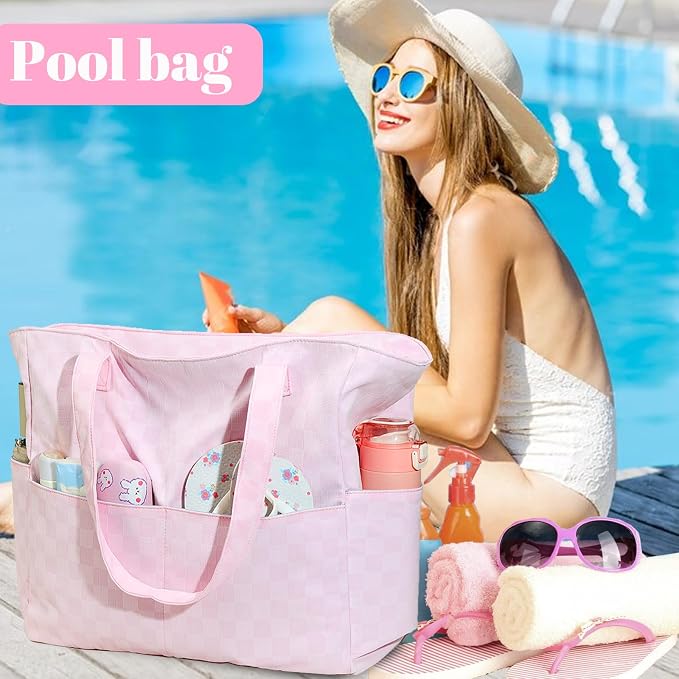 LEDAOU Beach Bag Waterproof Sandproof Women Tote Bag Pool Bag - Image 7