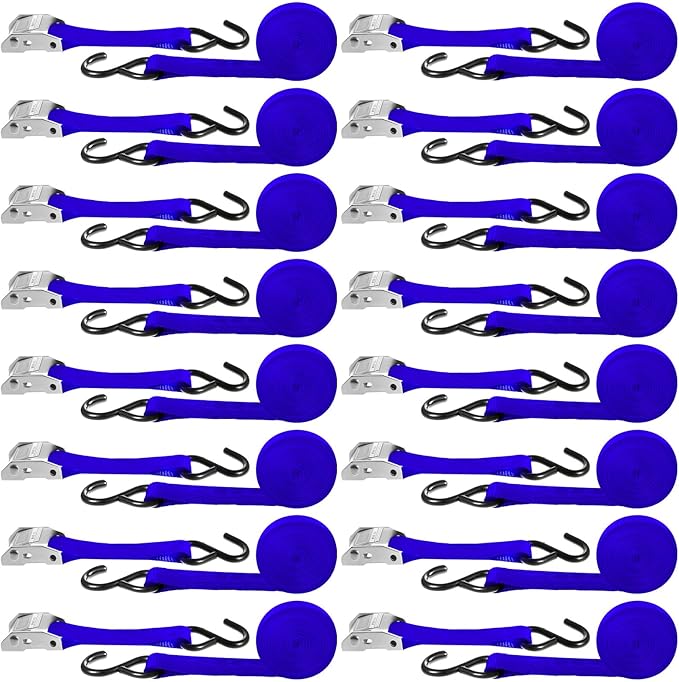 16 Pcs Cambuckle Tie Down Straps 1763lbs Break Strength Securing Straps 1'' x by Riakrum