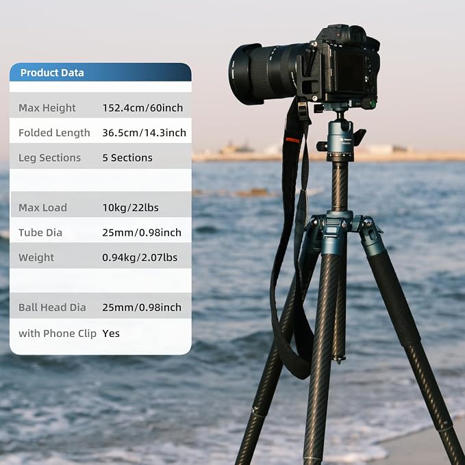 Fotopro 62 Inch Carbon Fiber Tripod - Image 2