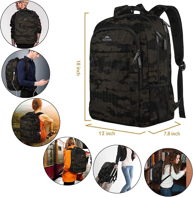 MATEIN 15.6 Inch Laptop Backpack, Sturdy Business Travel Laptop Bagpack - Image 7