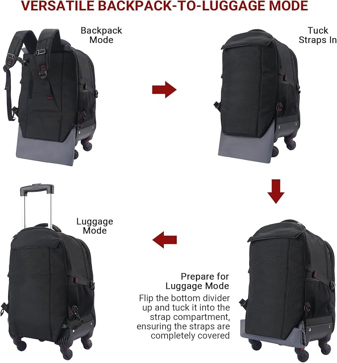 Rolling Backpack with Wheels - Image 6