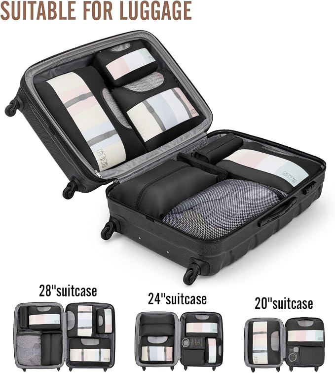 Veken 10 Set Packing Cubes for Travel Essential, Suitcase Organizer Bags in 4 - Image 6