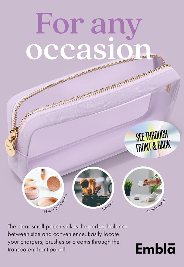 Clear Makeup Bag Zipper Pouch, Transparent Cosmetic Case Organizer, TSA - Image 4