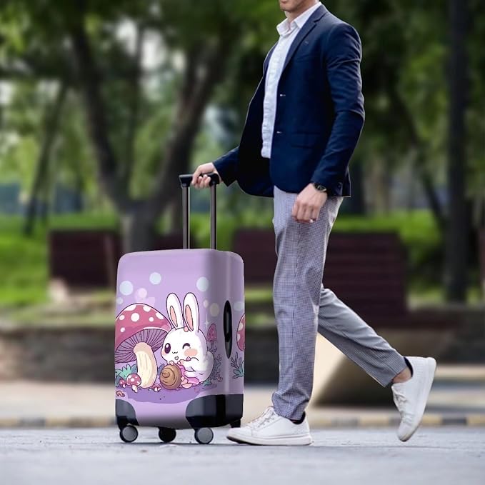 Cute Bunny Rabbit Luggage Covers Fit 18-21 Inch Universal Thickness Suitcase - Image 3