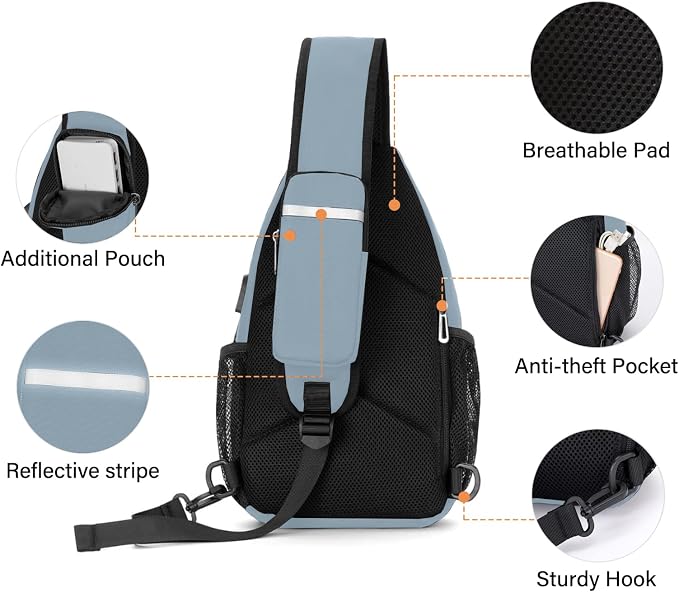 MOSISO Sling Backpack Bag, Crossbody Shoulder Bag Travel Hiking Daypack Chest - Image 4