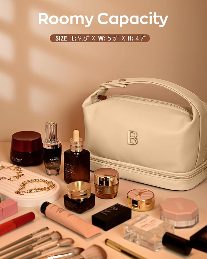 Gifts for Friends Female Mom, Letter Makeup Bag, Personalized Double Layer - Image 5