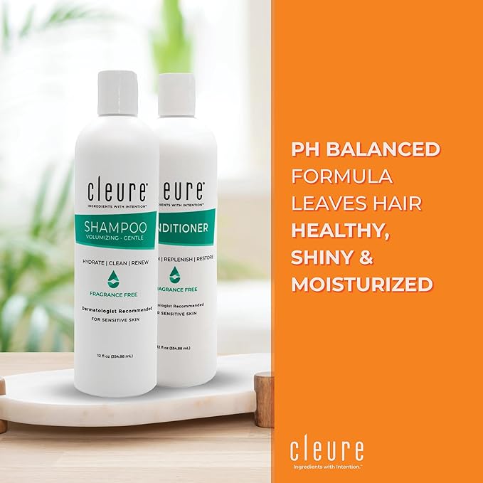 Cleure Shampoo and Conditioner Set Sulfate Free, Fragrance Free - Image 2