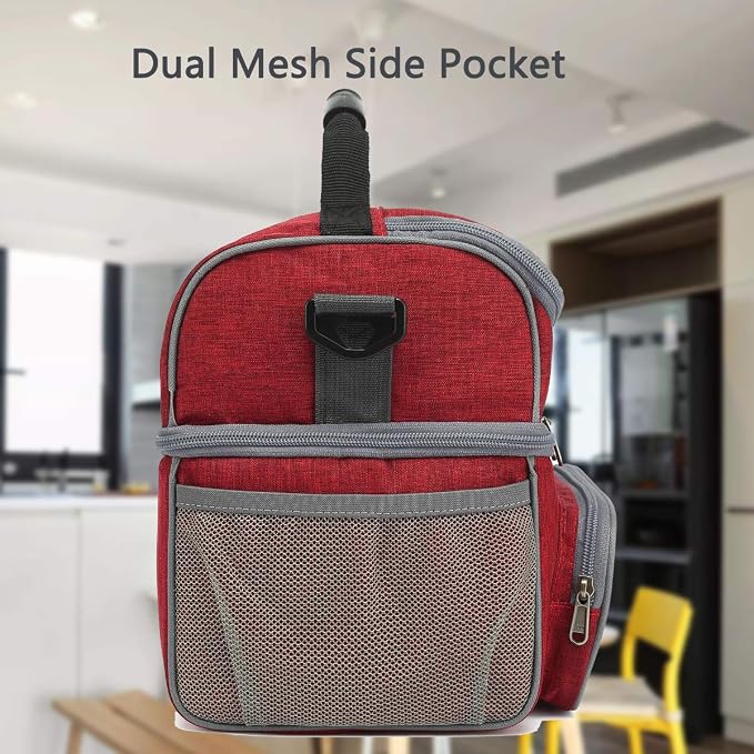 FlowFly Double Layer Cooler Insulated Lunch Bag Adult Lunch Box Large Tote Bag - Image 6