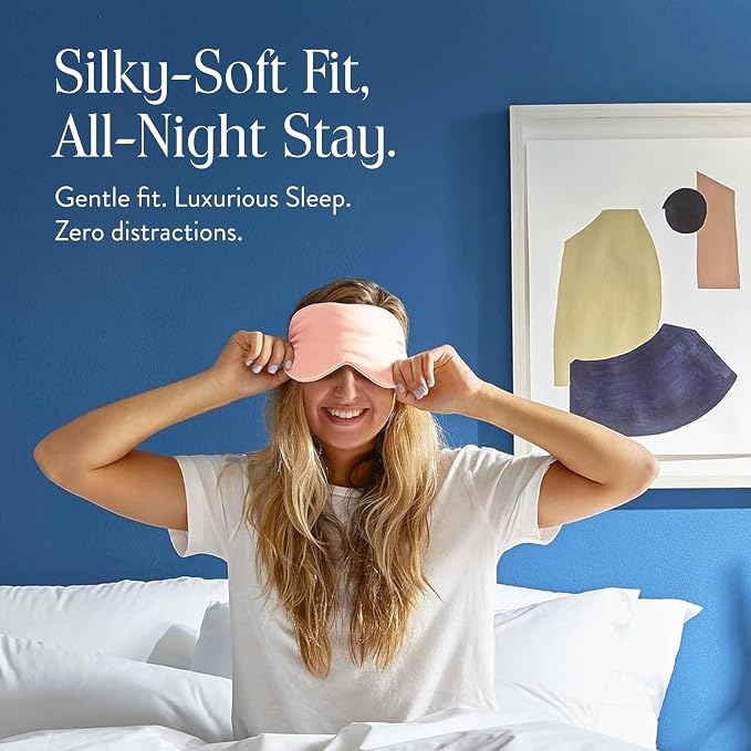 Brooklinen Silk Eye Mask for Sleeping – Blush Pink, 100% Mulberry Silk Sleep - Image 5