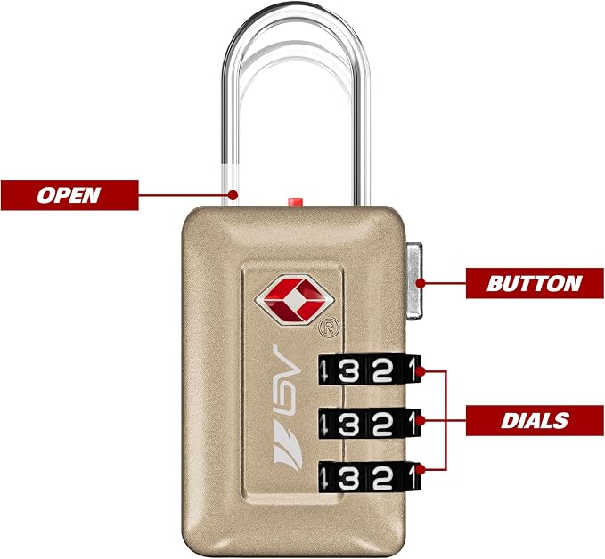 BV TSA Accepted Luggage Travel Lock, Set-Your-Own Combination Lock - Image 4