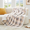 PU MEI Super Soft Faux Rabbit Fur Sherpa Fleece Throw Blanket, Reversible by HOME