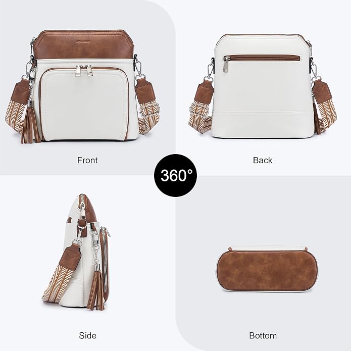 Crossbody Purse for Women, Lightweight Medium Crossbody Bag Soft Leather - Image 7